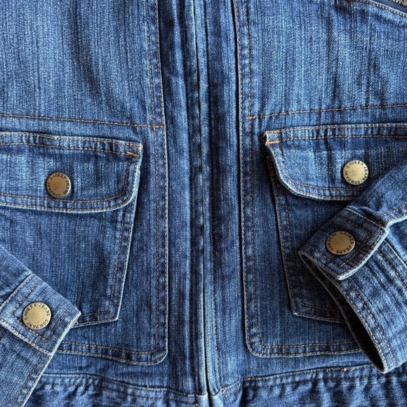 VTG Lauren Ralph Lauren Women's Petite P/L Blue Jacket Zip Button Pockets Short - Picture 2 of 8